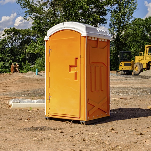 how often are the porta potties cleaned and serviced during a rental period in Studley